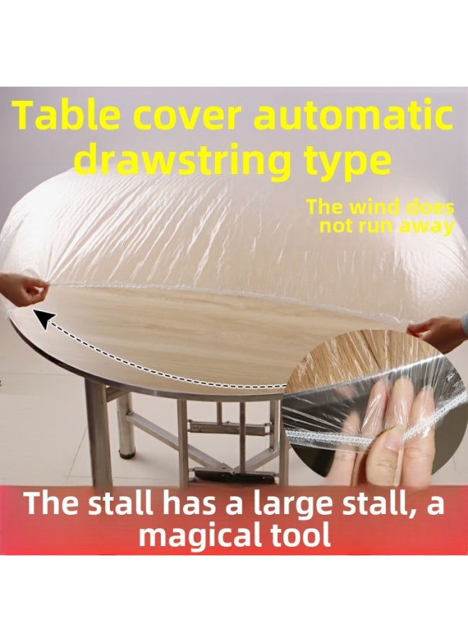 Generic - Disposable Table Cloth Table Cover Hotel Dabipai Hotel Cloth Shrink Table Cover Increased Thickened Elastomic Stretch Dust-proof Bag-Color:Red Film (10 Pieces In A Pack)-Specifications: Applicable To: Diameter 1m Round Table | Length And Width 1.2m Inner Square Table - Image 1