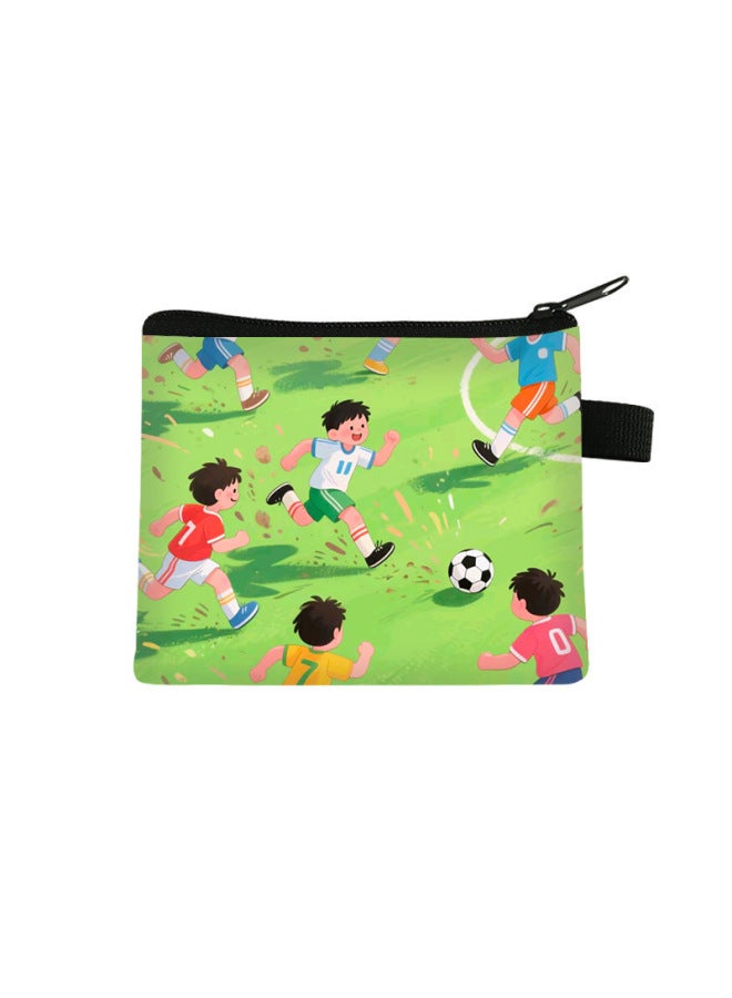 New Football-themed Children's Coin Purse, Mini Storage Key Card Holder, Sports Coaching Insution Can Customize Large-capacity Bags