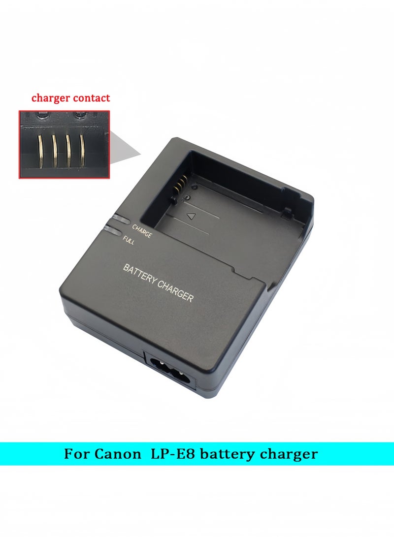 LC-E8 Battery Quick Charger for Canon: Compatible with LC-E8 LP-E8 Battery for Canon EOS Rebel T2i T3i T4i T5i (Not for Rebel T2, T3, T4, T5) 550D 600D 650D 700D  - Image 3