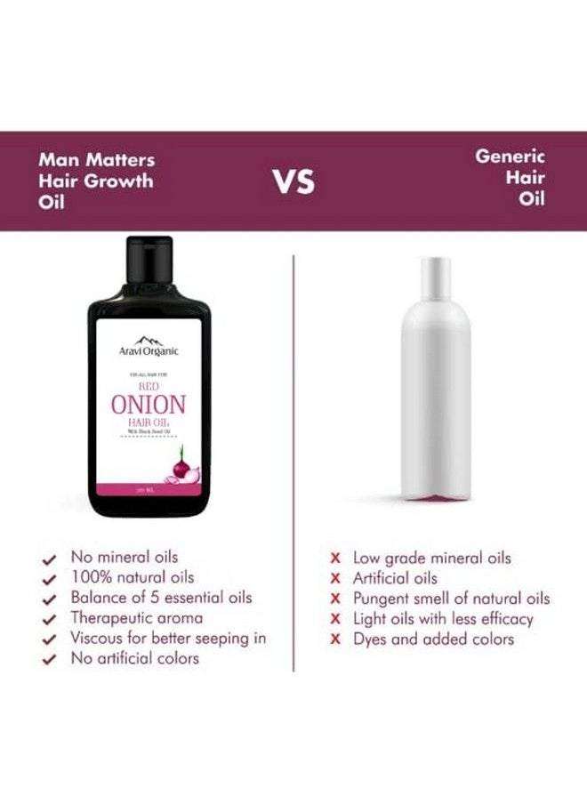 Aravi Organic - Onion Black Seed Hair Oil 200 Ml | Onion Hair Oil For Hair Growth & Natural Hair Care | Onion Oil For Hair Growth For Women… - Image 1