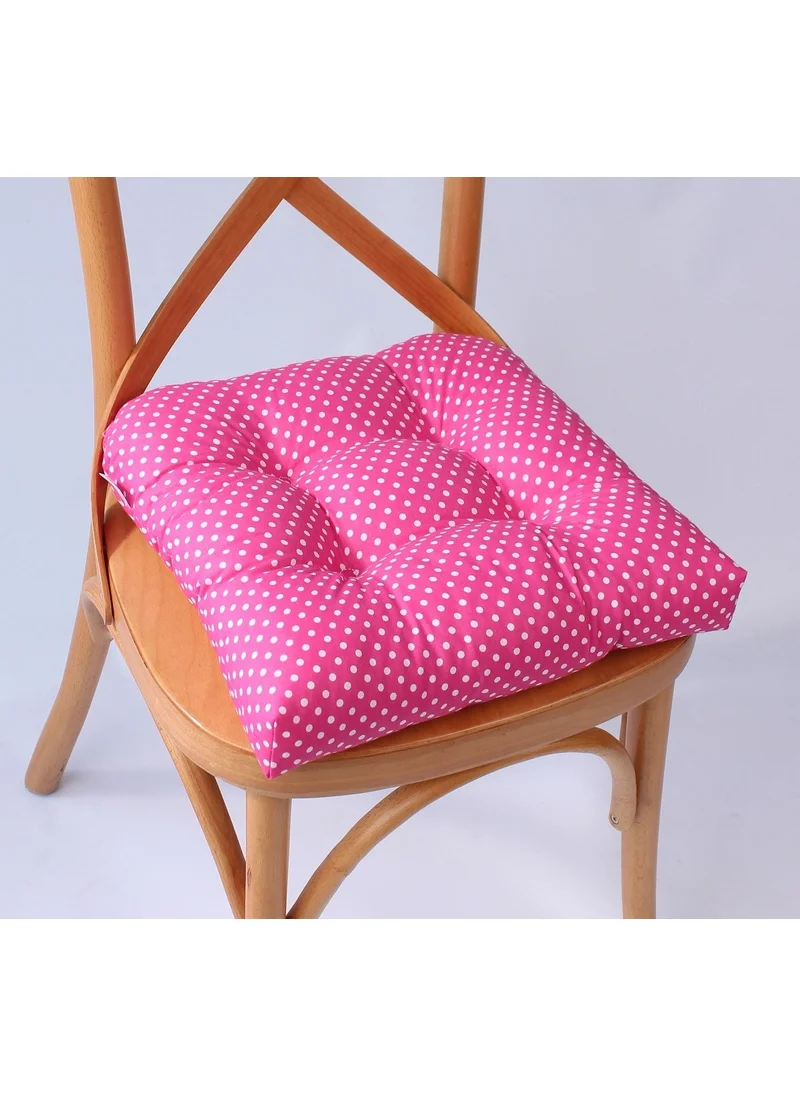 Altın Pamuk Golden Cotton Lina Pofidik Polka Dot Chair Cushion 40 x 40 cm. fuchsia