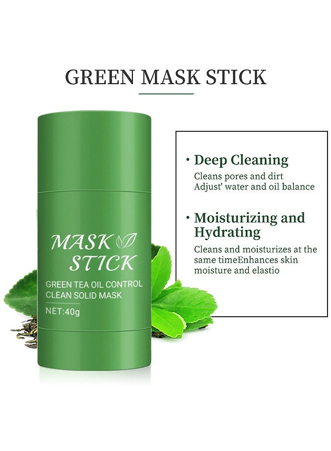 GUANJING Green Tea Clay Mask Stick For Face, Effectively Clean The Skin Pores, Adjust The Skin's Water And Oil Balance, Aeplenish Skin Moisture And Nourish, Oil-Control, Skin Brightening, Removes Blackheads - Image 2