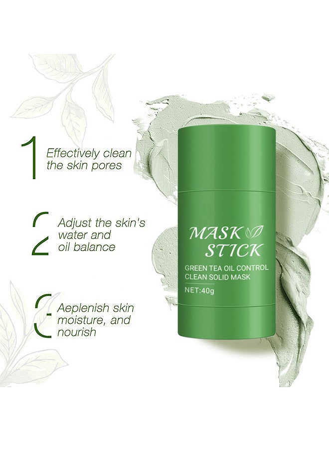 GUANJING Green Tea Clay Mask Stick For Face, Effectively Clean The Skin Pores, Adjust The Skin's Water And Oil Balance, Aeplenish Skin Moisture And Nourish, Oil-Control, Skin Brightening, Removes Blackheads - Image 4