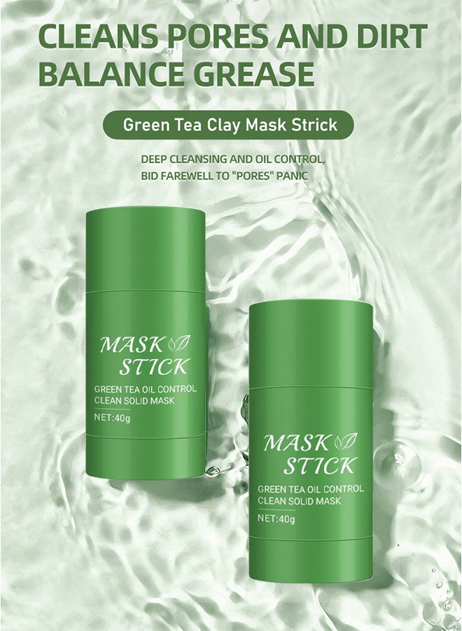 GUANJING Green Tea Clay Mask Stick For Face, Effectively Clean The Skin Pores, Adjust The Skin's Water And Oil Balance, Aeplenish Skin Moisture And Nourish, Oil-Control, Skin Brightening, Removes Blackheads - Image 3