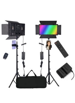 XiuWoo RGB LED Video Light with Remote Control Stand Kit,40W Photography Lighting for YouTube Studio, Gaming, Streaming,Conference,2500K-8500K Dimmable 14 Static Color Multiple Light Effect  - Image 1