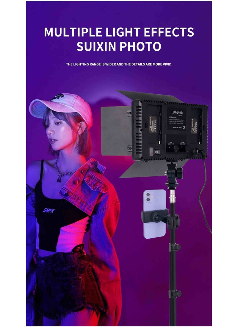 شو وو - طقم إضاءة فيديو LED RGB مع حامل للتحكم عن بعد، إضاءة تصوير 40 وات لاستوديو YouTube والألعاب والبث المباشر والمؤتمرات، 2500K-8500K قابلة للتعتيم 14 لونًا ثابتًا وتأثير إضاءة متعدد - Image 1