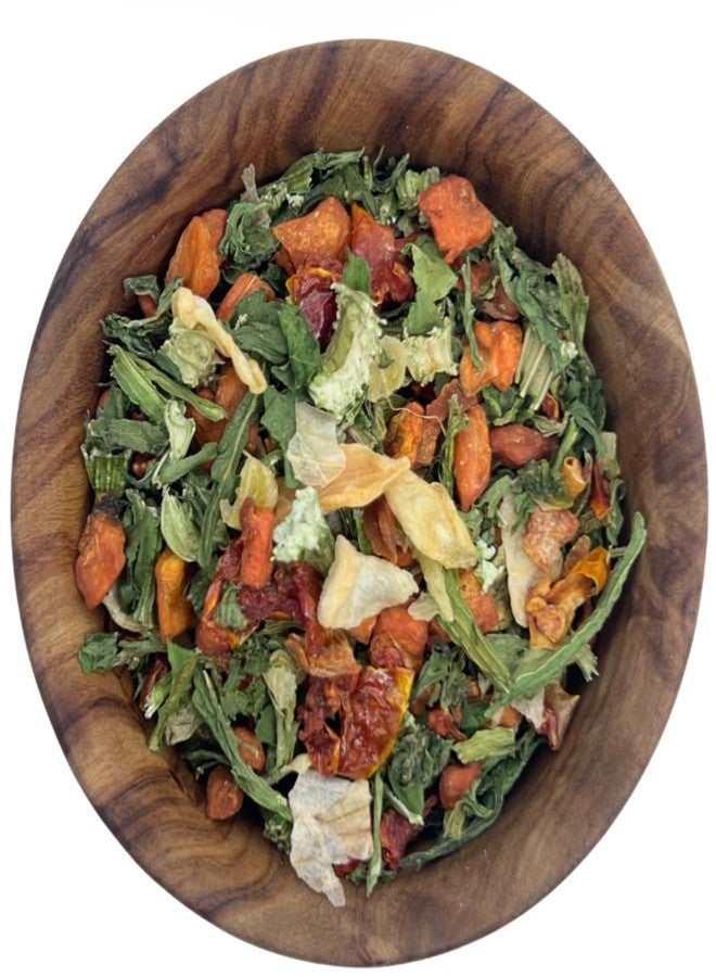 Raw Essentials Vegetable Soup Blend | Dehydrated Savory, Earthy Veggies for Soups, Ramen, Broths, Grain Dishes & Omelets | Non-GMO, Gluten-Free, Vegan, Paleo | 8 oz Bottle - Image 1