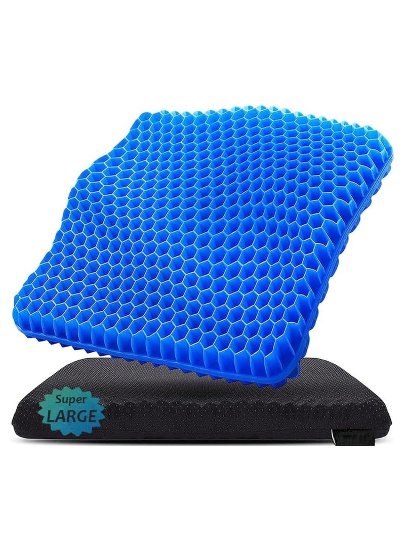 MARK STORE Gel Seat Cushion – Extra Thick Honeycomb Design, Cooling & Breathable TPE, Pressure Relief, Non-Slip for Office, Home Car, & Wheelchair  - Image 1