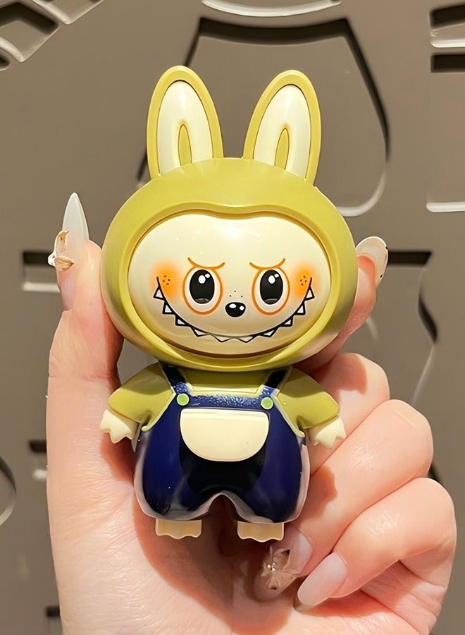 Face-Changing Labubu Keychain –  Cartoon  Toy For Kids, Couples, Or Bag Charms (Black)  - Image 2