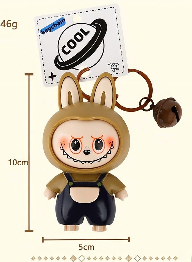 Face-Changing Labubu Keychain –  Cartoon  Toy For Kids, Couples, Or Bag Charms (Black) - Image 5