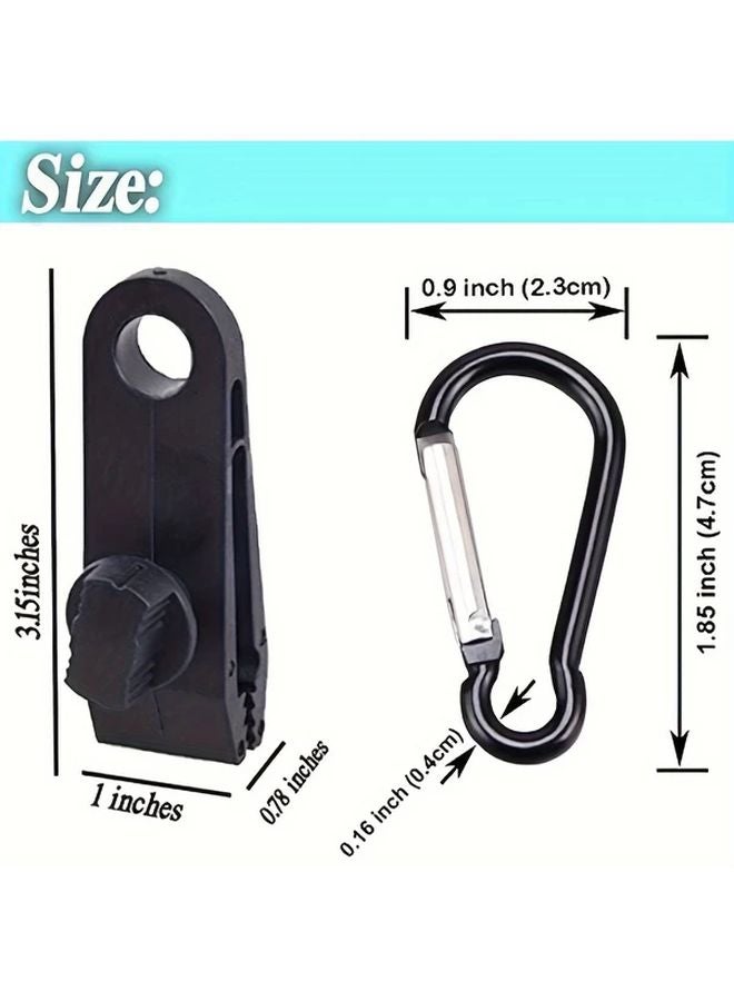 24 قطعة من مشابك القماش المشمع المتينة مع حلقة توصيل للمظلات والمظلات الخارجية للتخييم - Image 4