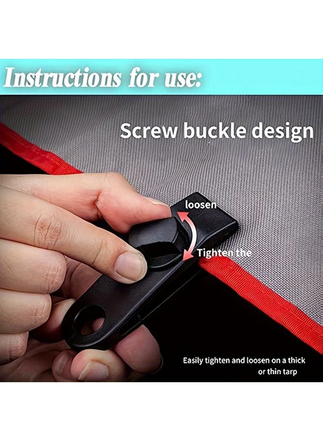 24 قطعة من مشابك القماش المشمع المتينة مع حلقة توصيل للمظلات والمظلات الخارجية للتخييم - Image 3