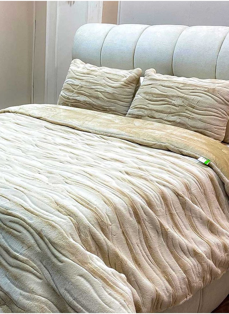 Family Bed Quilt set Spanish fur 2 pieces size 180 x 240 cm model 1622 from Family Bed  - Image 2