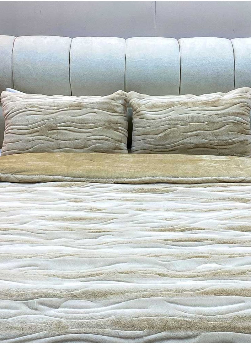 Family Bed Quilt set Spanish fur 2 pieces size 180 x 240 cm model 1622 from Family Bed  - Image 3