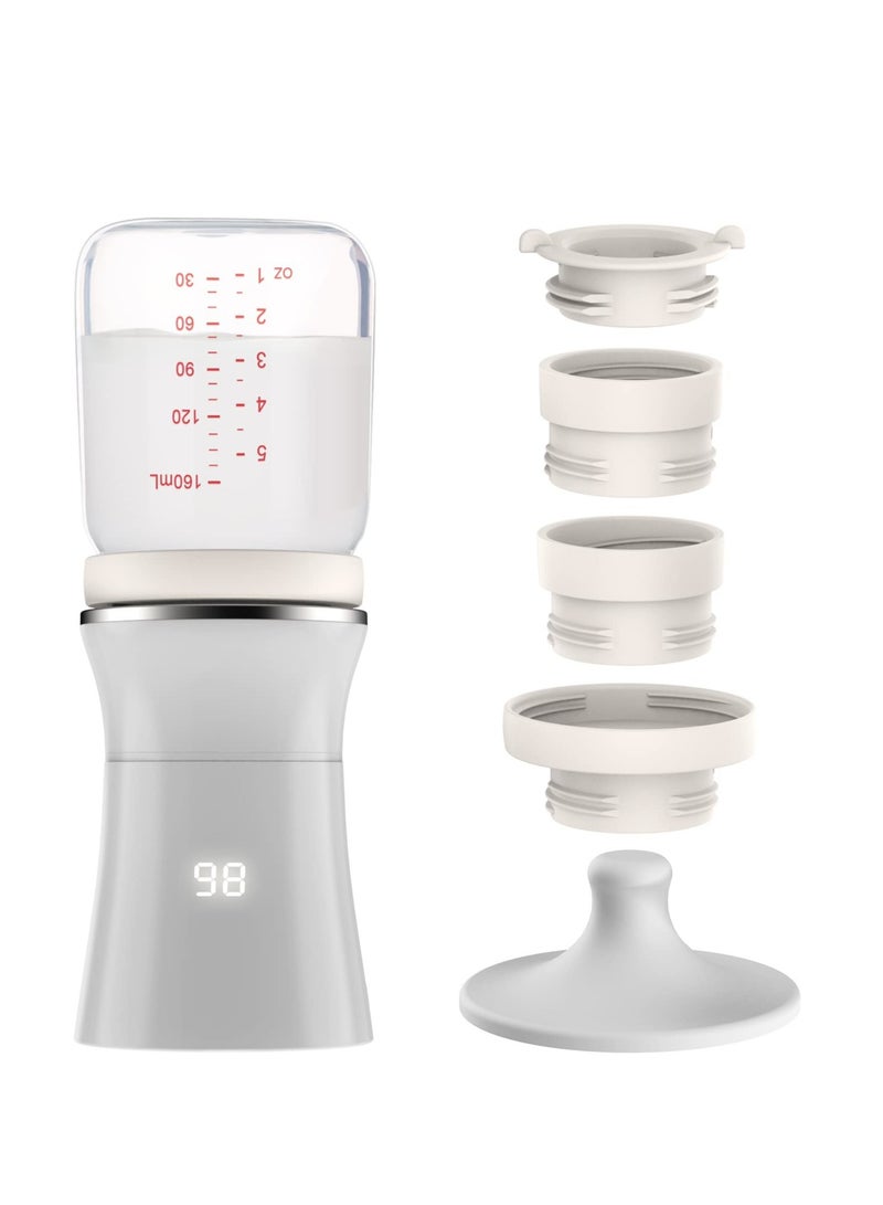 SOLARAE Baby Bottle Warmer, Portable Fast Heating Bottle Warmer, Travel Bottle Warmer with 4 Adapters, Rechargeable Travel Bottle Warmer with Smart Temperature Control, for Baby Milk Breastmilk Heating - Image 1