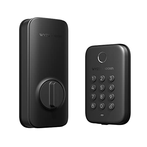 Wyze Auto-Lock Bolt, Fingerprint Keyless Entry Door Smart Bluetooth Deadbolt Replacement, Backlit Keypad, IPX5 Weatherproof, in-App History and Scheduled Access, BHMA, UL 20-Min Fire Rated - Image 1
