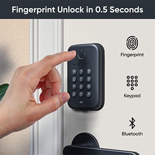 Wyze Auto-Lock Bolt, Fingerprint Keyless Entry Door Smart Bluetooth Deadbolt Replacement, Backlit Keypad, IPX5 Weatherproof, in-App History and Scheduled Access, BHMA, UL 20-Min Fire Rated - Image 2