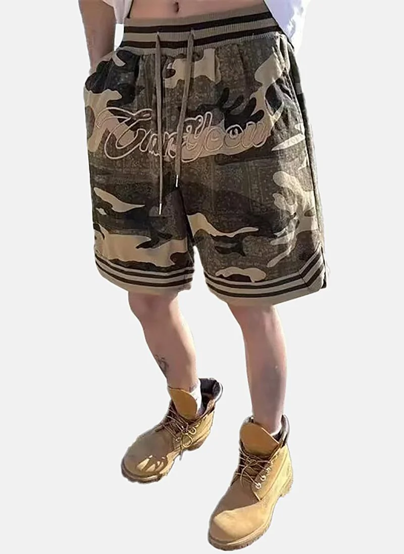 يونيكي Olive Mid Rise Camouflage Relaxed Fit Shorts