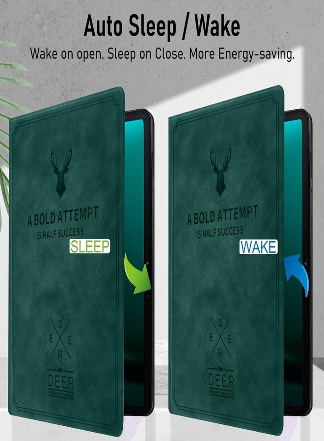 Robustrion Cover for Samsung Tab S10 Plus / S9 FE Plus / S9 Plus Case 12.4" Deer Flip Case with [S Pen Holder] for Samsung Galaxy Tab S10+/S9+/Tab S9 FE+ Tablet Cover [Auto Sleep/Wake] - Dark Green - Image 3