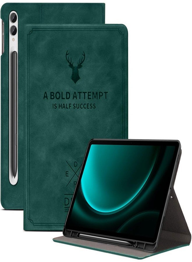 Robustrion Cover for Samsung Tab S10 Plus / S9 FE Plus / S9 Plus Case 12.4" Deer Flip Case with [S Pen Holder] for Samsung Galaxy Tab S10+/S9+/Tab S9 FE+ Tablet Cover [Auto Sleep/Wake] - Dark Green - Image 1