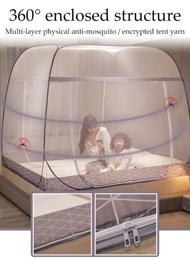 DUNISO Pop-Up Mosquito Net for Beds, Portable Folding Mosquito Netting, Singel Door Travel Mosquito Tents with Bottom, Bed Tent, Crib Netting, Yurt Canopy Nets, Free Installation for Baby, Adult, Bedroom, Camping ﻿ - Image 4