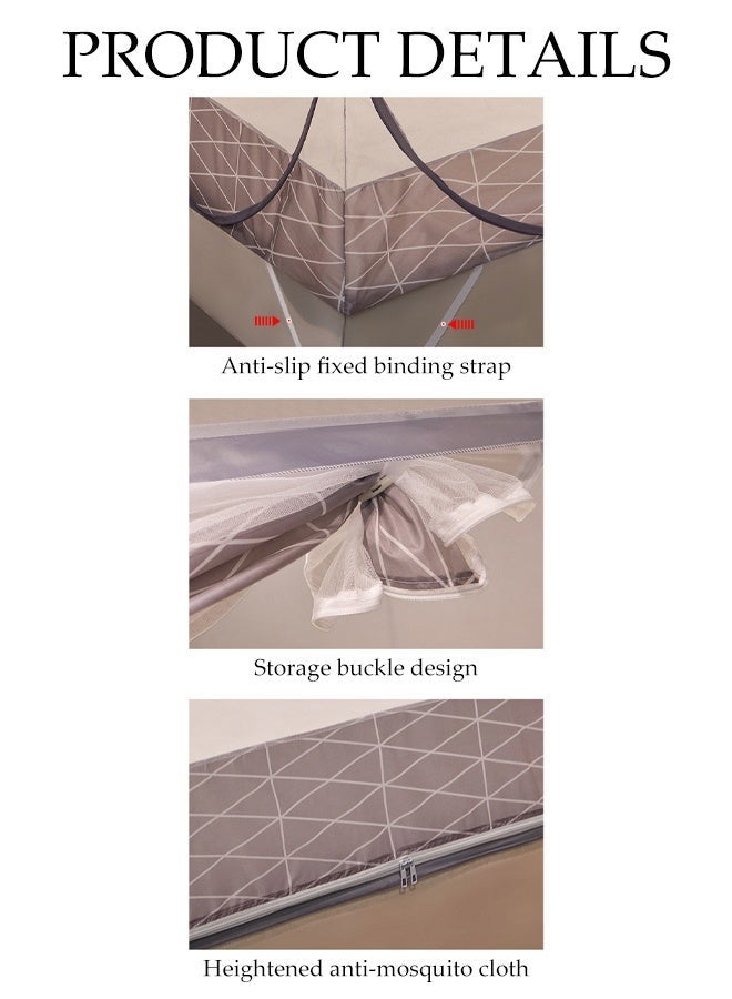 DUNISO Pop-Up Mosquito Net for Beds, Portable Folding Mosquito Netting, Singel Door Travel Mosquito Tents with Bottom, Bed Tent, Crib Netting, Yurt Canopy Nets, Free Installation for Baby, Adult, Bedroom, Camping ﻿ - Image 3
