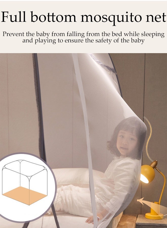 DUNISO Pop-Up Mosquito Net for Beds, Portable Folding Mosquito Netting, Singel Door Travel Mosquito Tents with Bottom, Bed Tent, Crib Netting, Yurt Canopy Nets, Free Installation for Baby, Adult, Bedroom, Camping ﻿ - Image 5