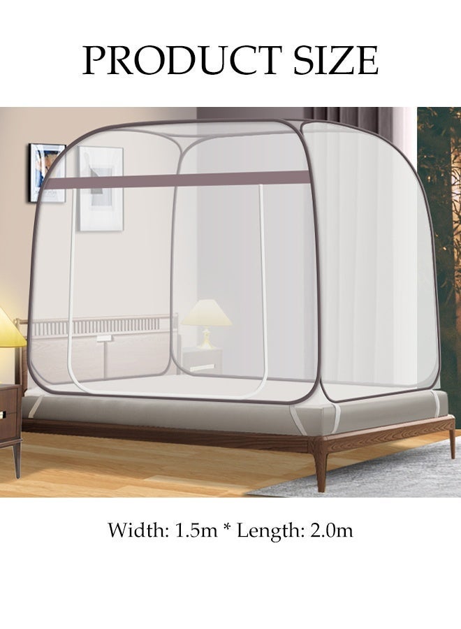 DUNISO Pop-Up Mosquito Net for Beds, Portable Folding Mosquito Netting, Singel Door Travel Mosquito Tents with Bottom, Bed Tent, Crib Netting, Yurt Canopy Nets, Free Installation for Baby, Adult, Bedroom, Camping ﻿ - Image 2