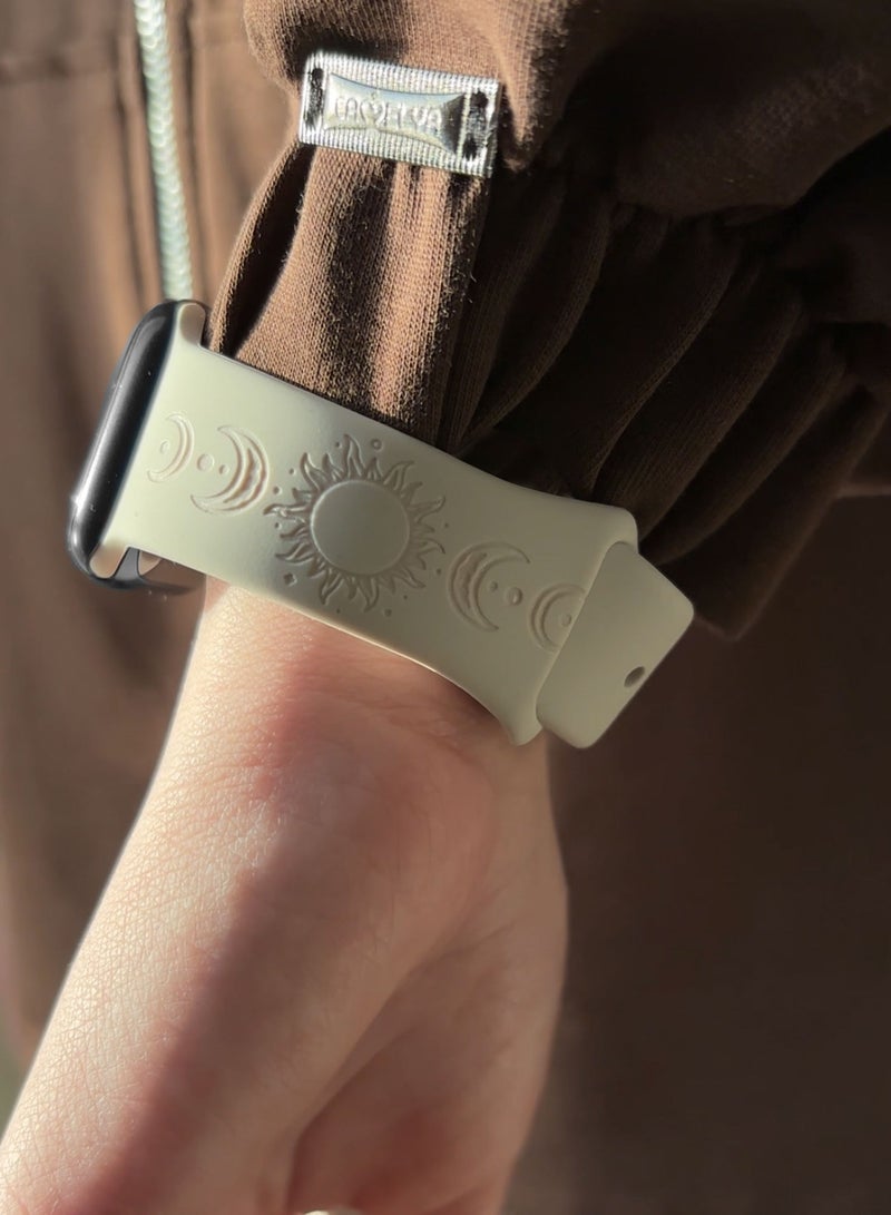 “Dreamy” Engraved Silicone Band for Apple Watch – Soft & Breathable Strap, Ultra-Light, Compatible with Apple Watch Series 1-9 42mm, 44mm, 45mm, & 46mm - Image 3