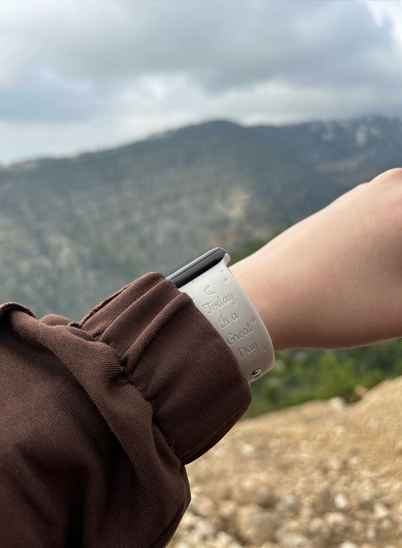 “Dreamy” Engraved Silicone Band for Apple Watch – Soft & Breathable Strap, Ultra-Light, Compatible with Apple Watch Series 1-9 42mm, 44mm, 45mm, & 46mm - Image 2