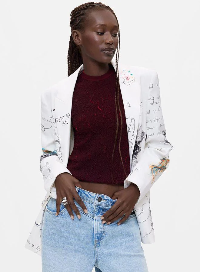 Desigual Blazer With Floral Print