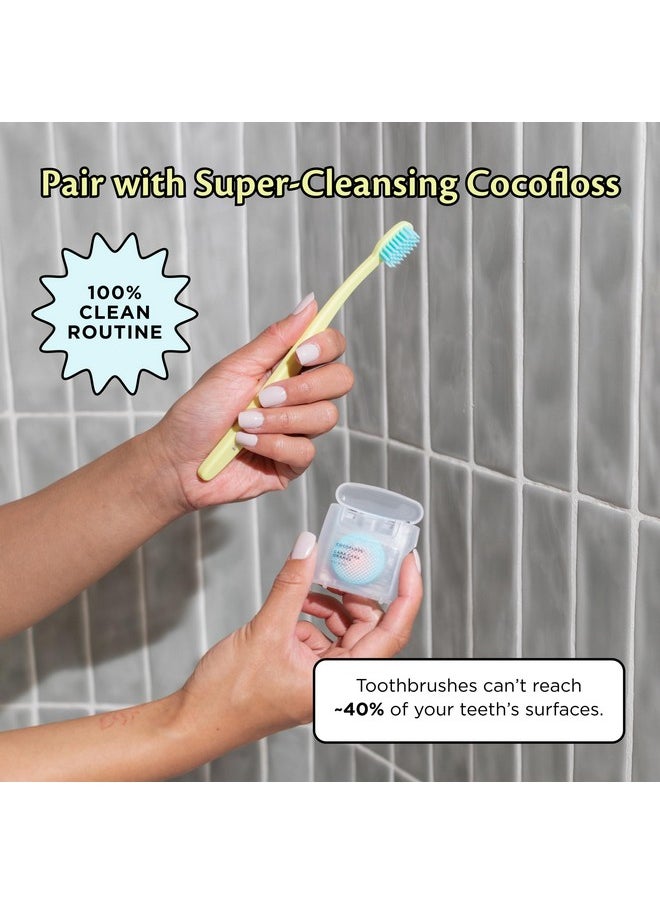 Cocofloss Cocofloss Cocobrush, Ultra-Soft Manual Toothbrush, Dentist-Designed, Gentle on Gums, Made from Recycled Plastic, Rainbow Set, Multipack of 4  - Image 4