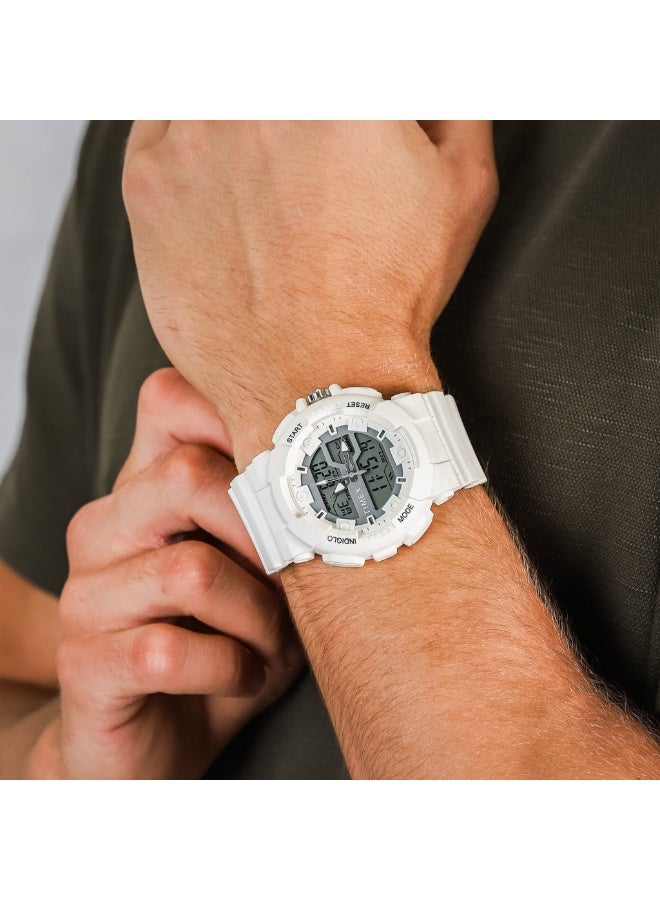 TIMEX TW5M22400 DGTL LIFESTYLE  STYLISH WHITE RESIN MEN'S WATCH WITH DIGITAL DIAL - Image 4