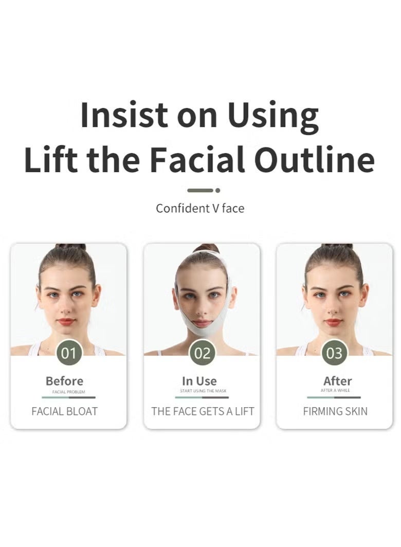 مخفض الذقن المزدوج ، حزام شد الوجه لقناع الخط V ، أداة نحت حزام الذقن لشد الوجه ، مشكل الوجه القابل لإعادة الاستخدام وحزام الرفع ، مزيل الذقن ، صيغة حصرية للتحسين الفعال (أخضر) - Image 3