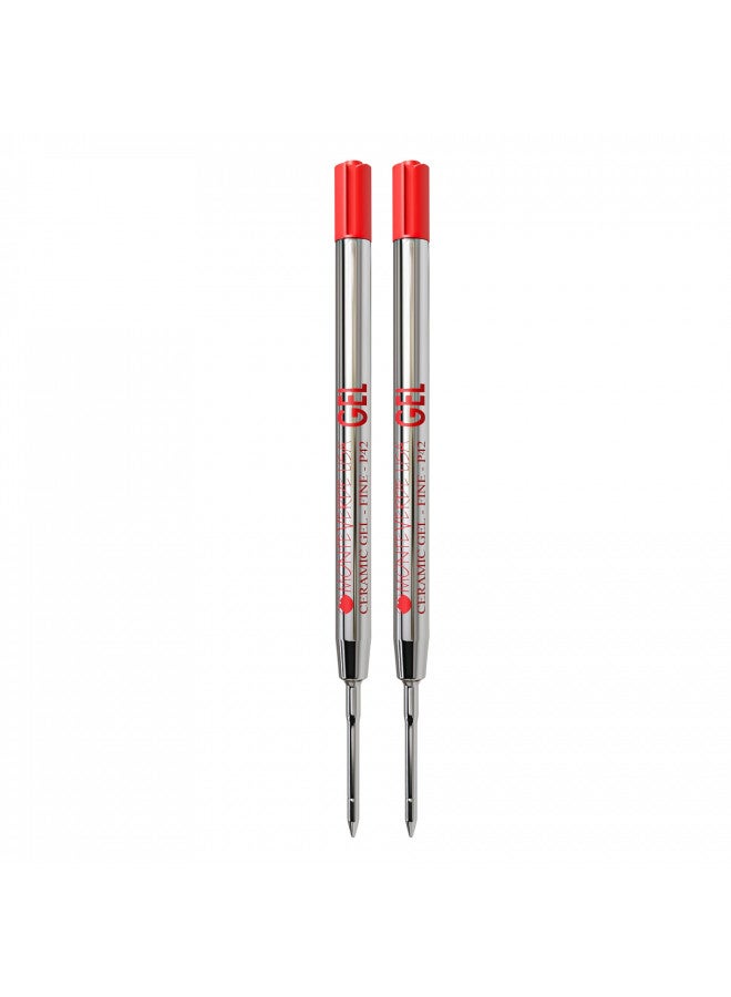 Monteverde Capless Gel Ballpoint Refill to Fit Parker Ballpoint Pens, Fine Point, Red, 2 per Pack (P422RD) - Image 1