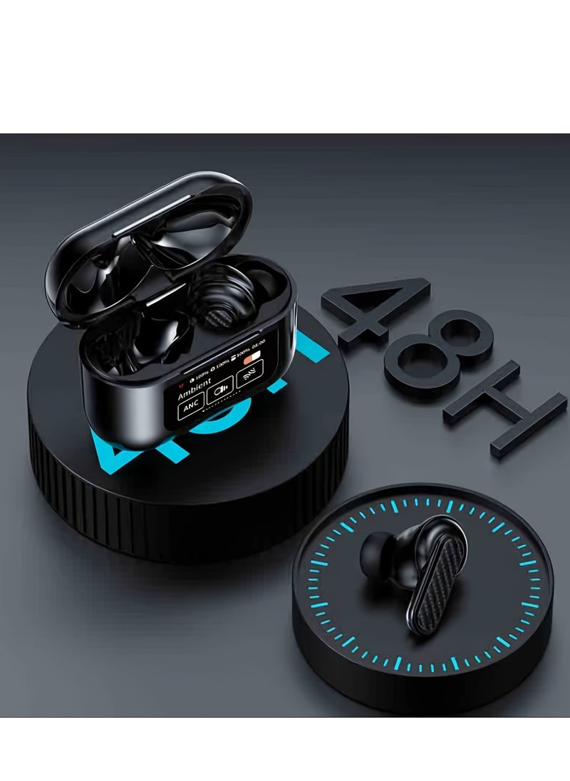 YW08 BT Wireless Earphones Smart LCD Touch Screen Headphones Sports Earbuds ANC Built-in Microphone Waterproof Gaming V8  - Image 4