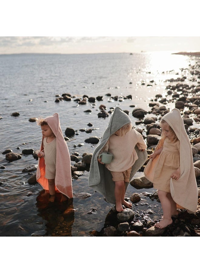 mushie Baby Hooded Towel | Organic Cotton (Fog) - Image 5
