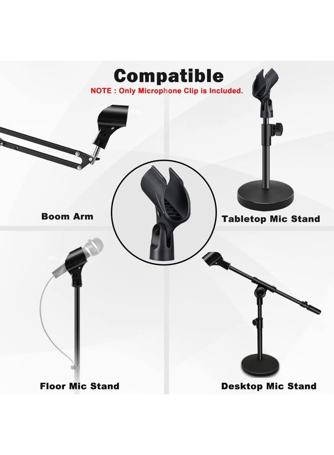 Mictop Universal Microphone Clip Holder with 5/8" Male to 3/8" Female Screw Adapter Suitable for Handheld Microphones, 4 Pack - Image 4