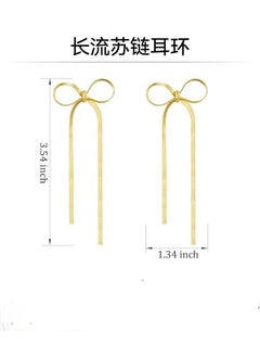 14K Gold Plated Tassel Butterfly Earrings S925 Silver Stud Set for Women[Send on the same day] silver-plated long tassel butterfly earrings S925 [urgent delivery, card card [Send on the same day] silver-plated long tassel butterfly earrings S925 [urgent delivery, card card