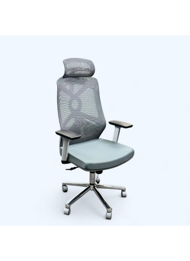 MAF furniture Ergonomic Executive Office Chair Office Chair Computer Chairs Home Office Chair Wide Seat With Large Headrest Modern Desk Chair Lumbar Support Mesh Chair Maf-2259 Gry  - Image 2