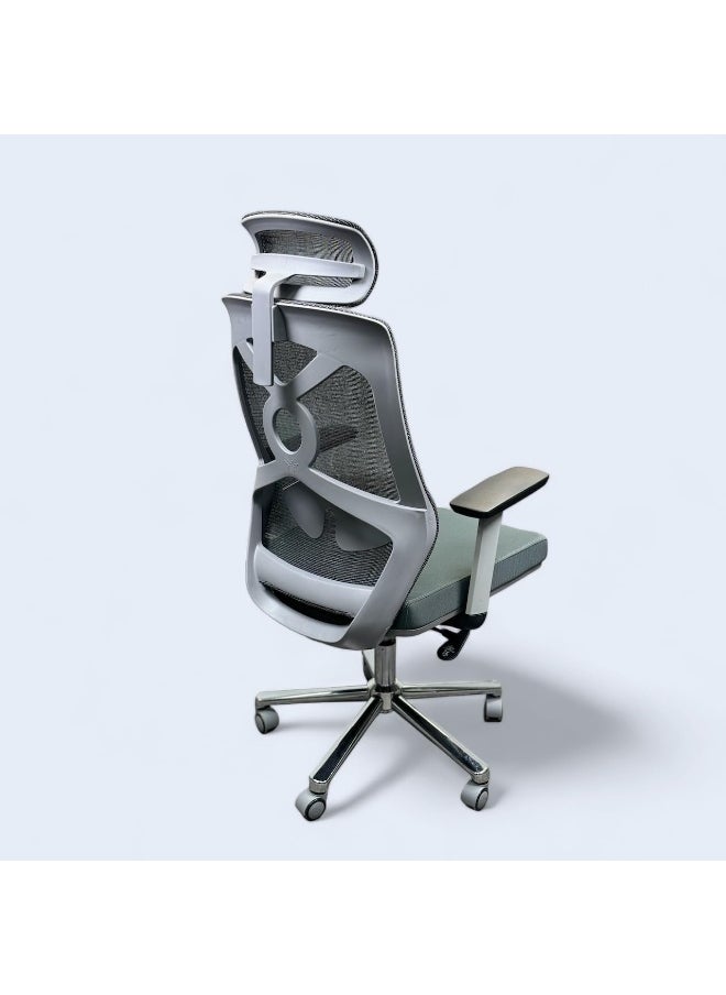 MAF furniture Ergonomic Executive Office Chair Office Chair Computer Chairs Home Office Chair Wide Seat With Large Headrest Modern Desk Chair Lumbar Support Mesh Chair Maf-2259 Gry  - Image 4
