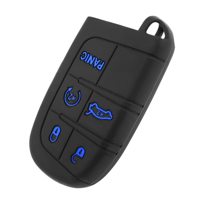 Stacool 5 Buttons Car Key Fob Cover,Key Fob Case Car Accessories Compatible with Jeep Dodge Chrysler (Blue) - Image 1