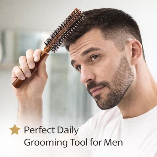 KITCHFREND Roller Comb for Men, Hair Brush with Roller for Styling & Detangling,Comb for Volume, Mens Comb for Hair Grooming, Smooth Daily Styling 2 - Image 3