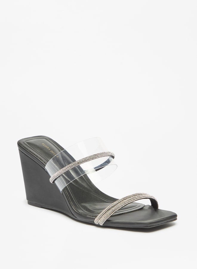 Flora Bella By Shoexpress Women's Embellished Slip-On Sandals With Wedge Heels Ramadan Collection  - Image 3