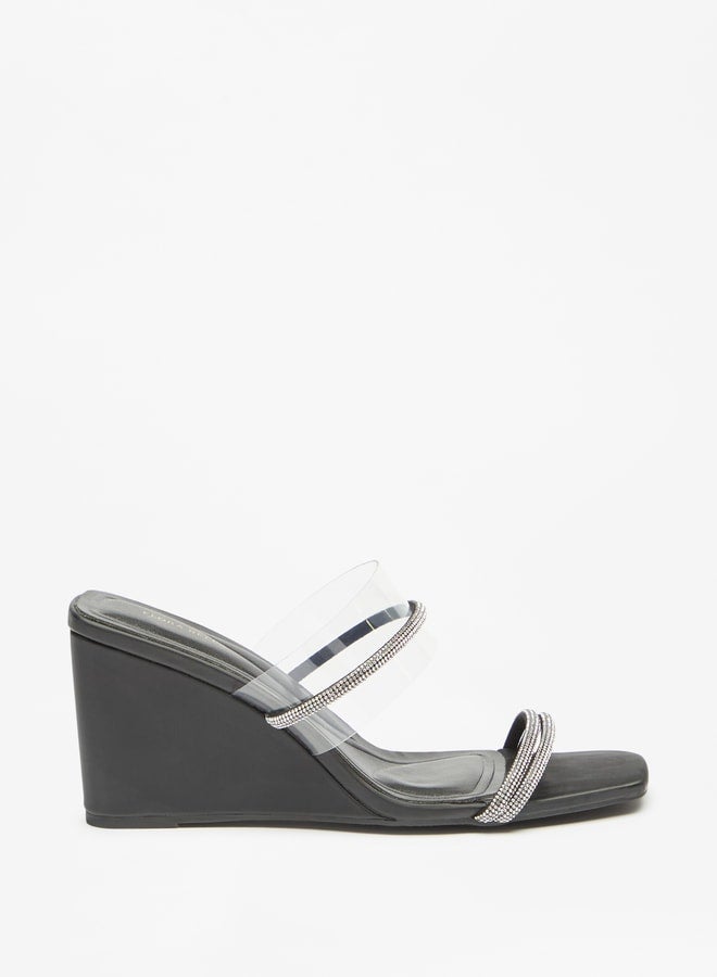 Flora Bella By Shoexpress Women's Embellished Slip-On Sandals With Wedge Heels Ramadan Collection  - Image 1