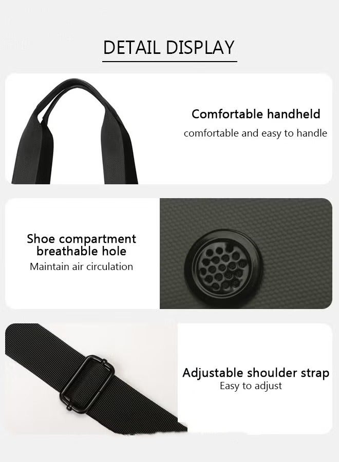 ميكسد متعددة الوظائف حقيبة حمل حقيبة الجسم مع قدرة كبيرة على فصل الرطب والجاف ، مربع الأحذية ، وسحب قضيب ، ومناسبة للسفر في الأعمال التجارية على المدى القصير - Image 4