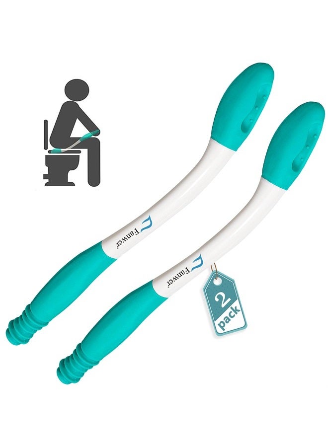 Fanwer Toilet Aids for Wiping - 15.7" Long Reach Comfort Butt Wiper Tools - Bathroom Bottom Buddy Wiping Self Assist for Disabled,Elderly,Pregnant,Overweight People and Back Surgery Recovery (2 Pack) - Image 1