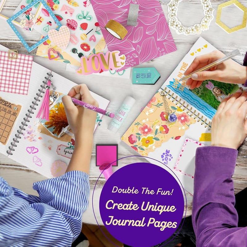 ONE TO FOUR Globally trusted affordable quality 2-Pack DIY Journal Kit - Gifts for Girls Ages 8 9 10 11 12 13 14 Year Old - Cool Birthday Gifts Ideas for Girls - Art & Crafts for Tween Kid - Teen Girl Trendy Stuff - Scrapbook & Diary Supplies Set Quick available purchase options - Image 3