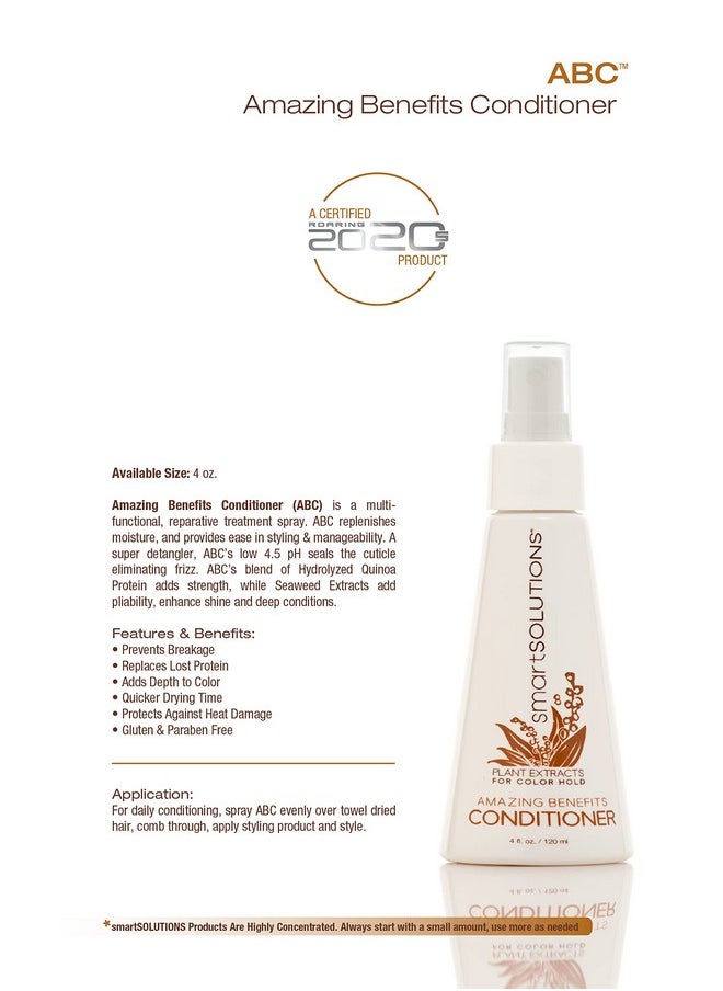 Smart Solutions Smartsolutions Amazing Benefits Conditioner 4 Oz ; Prevents Breakage ; Tames Frizz ; Gluten & Parabenfree  - Image 5