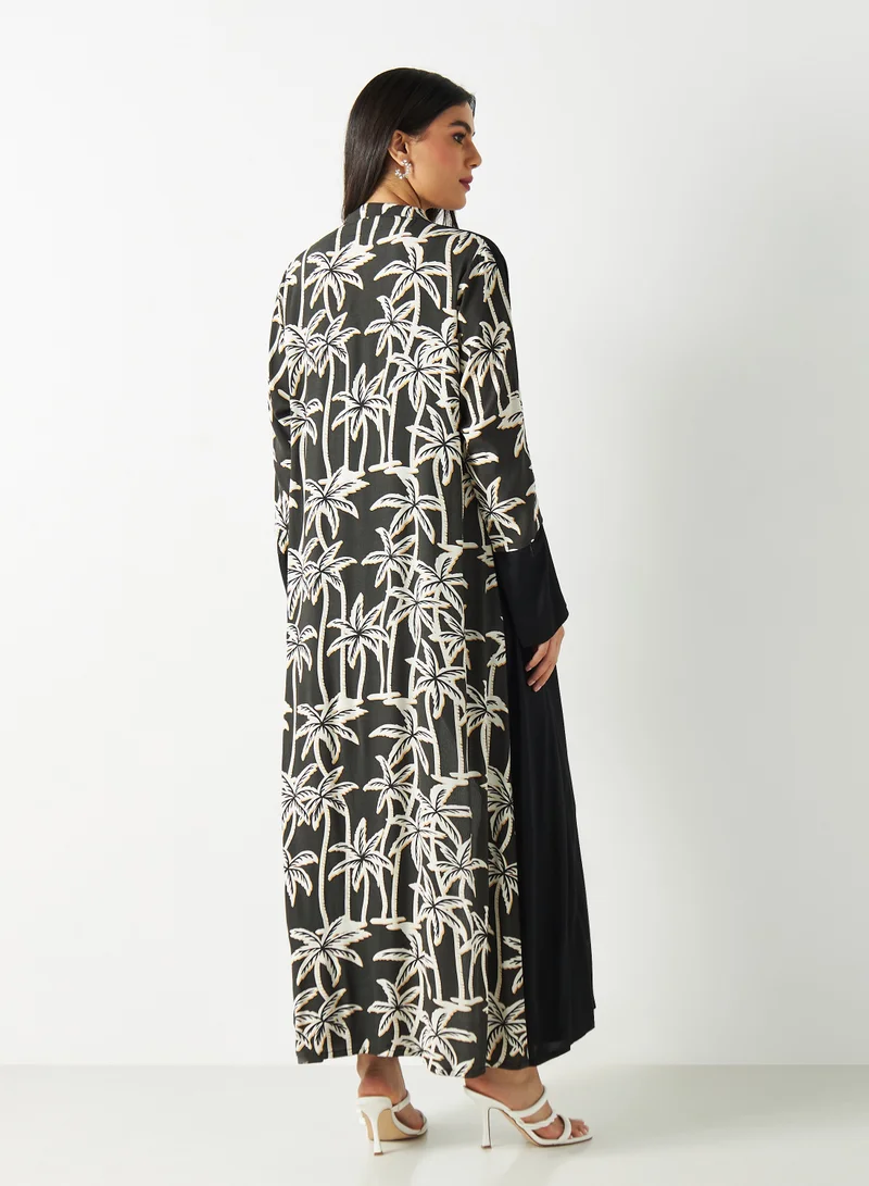 Hadiyath Al Madinah Printed Abaya with Hijab - HM